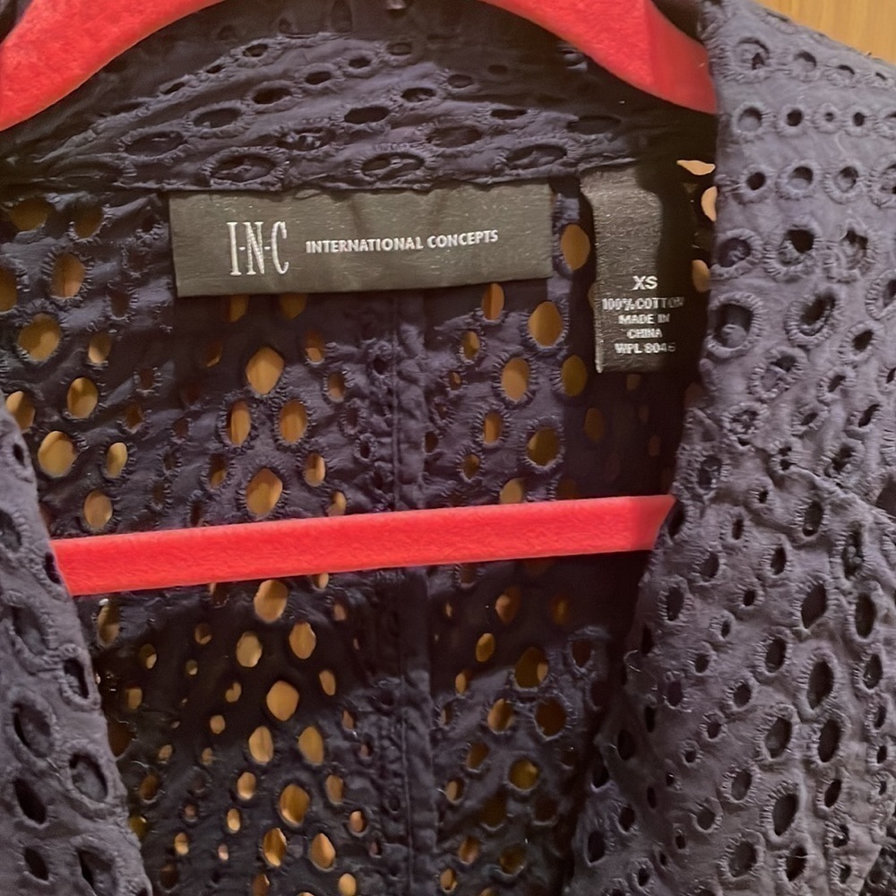 Navy Cotton Lace Blazer​​​​​​​​​​​​ - Picture 3 of 4